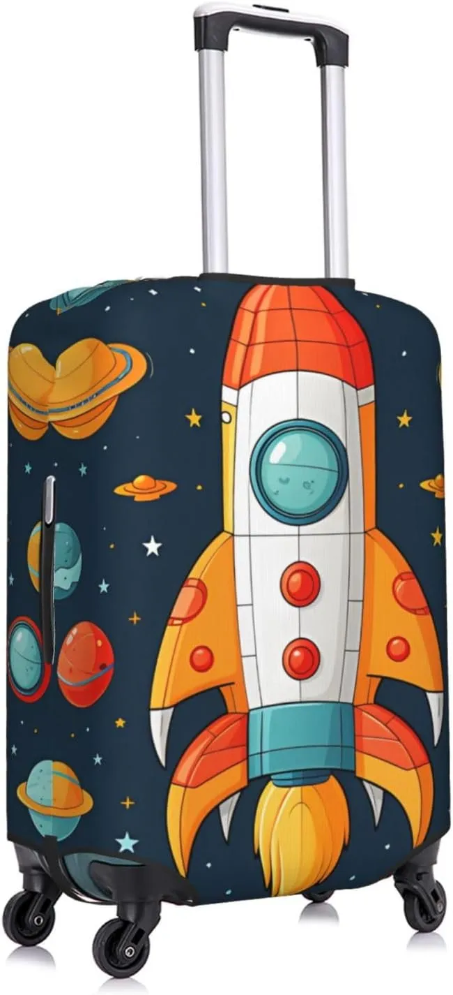 Travel Luggage Cover Suitcase Protector Elastic Washable rocket clipart space ship Suitcase Cover Anti-scratch Spandex Baggage Covers Fits 18-32 Inch Luggage