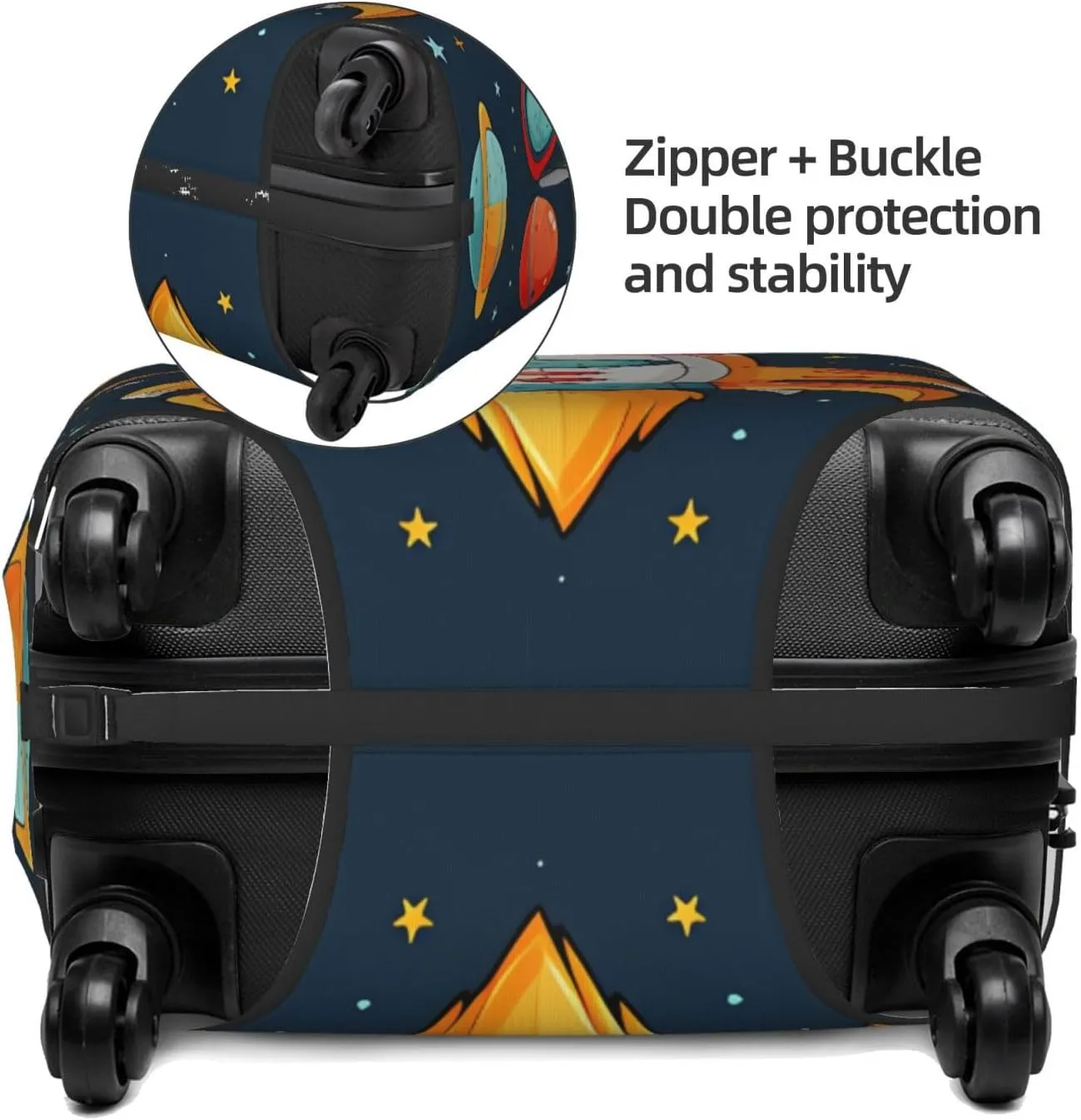 Travel Luggage Cover Suitcase Protector Elastic Washable rocket clipart space ship Suitcase Cover Anti-scratch Spandex Baggage Covers Fits 18-32 Inch Luggage
