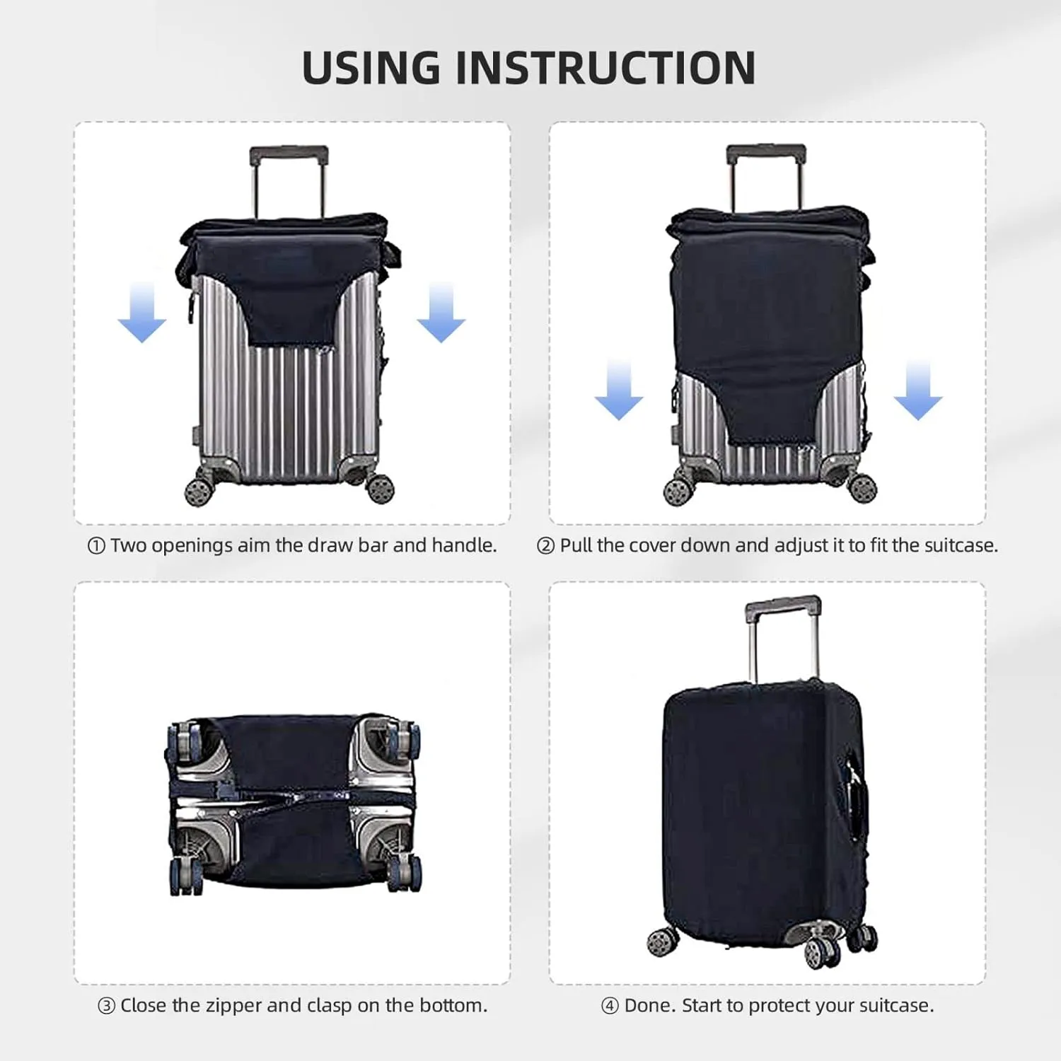 Travel Luggage Cover Suitcase Protector Elastic Washable rocket clipart space ship Suitcase Cover Anti-scratch Spandex Baggage Covers Fits 18-32 Inch Luggage