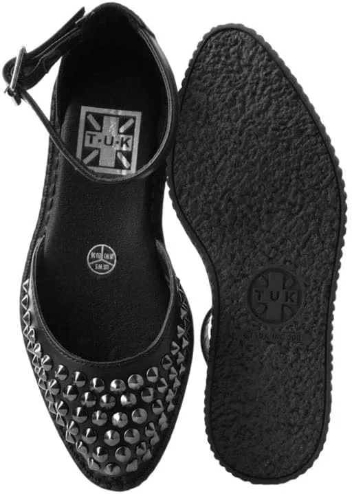 T.U.K. Shoes A9575L Womens Sandals, Black TUKskin™ Pointed Studded Sandal