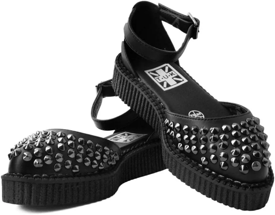 T.U.K. Shoes A9575L Womens Sandals, Black TUKskin™ Pointed Studded Sandal