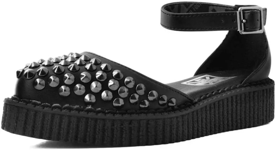 T.U.K. Shoes A9575L Womens Sandals, Black TUKskin™ Pointed Studded Sandal