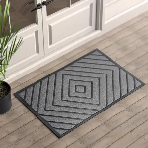 ubdyo Large Extra Durable Door Mat - Dirt Trapping Outdoor Welcome Mats - Non-Slip Door Mats - Low Profile Front Doormat Outdoor Entrance (36" x 24", Bright Grey)