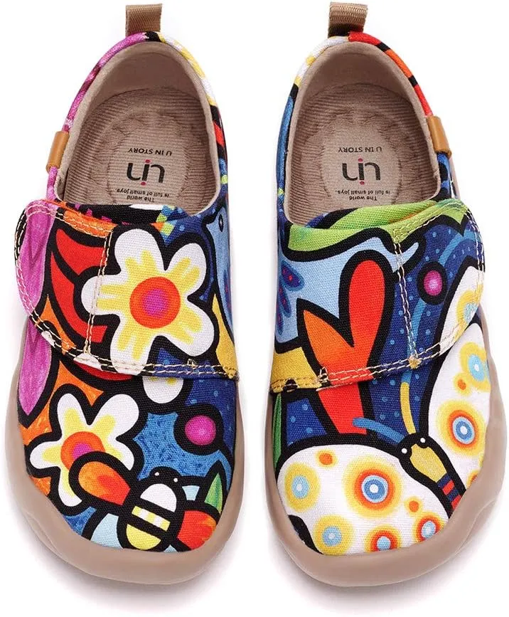 UIN Kid's Casual Slip-on Canvas Loafers Boys Girls Shoes Fashion Sneakers Funny Painted Travel Shoes