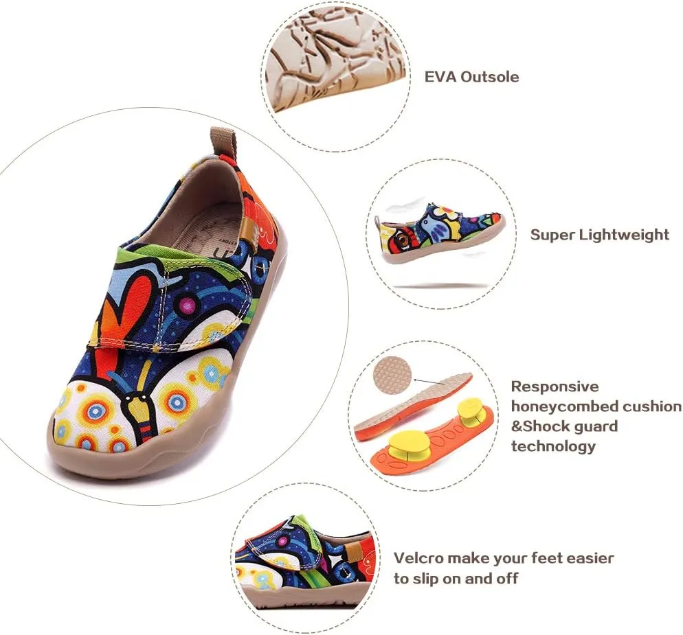 UIN Kid's Casual Slip-on Canvas Loafers Boys Girls Shoes Fashion Sneakers Funny Painted Travel Shoes