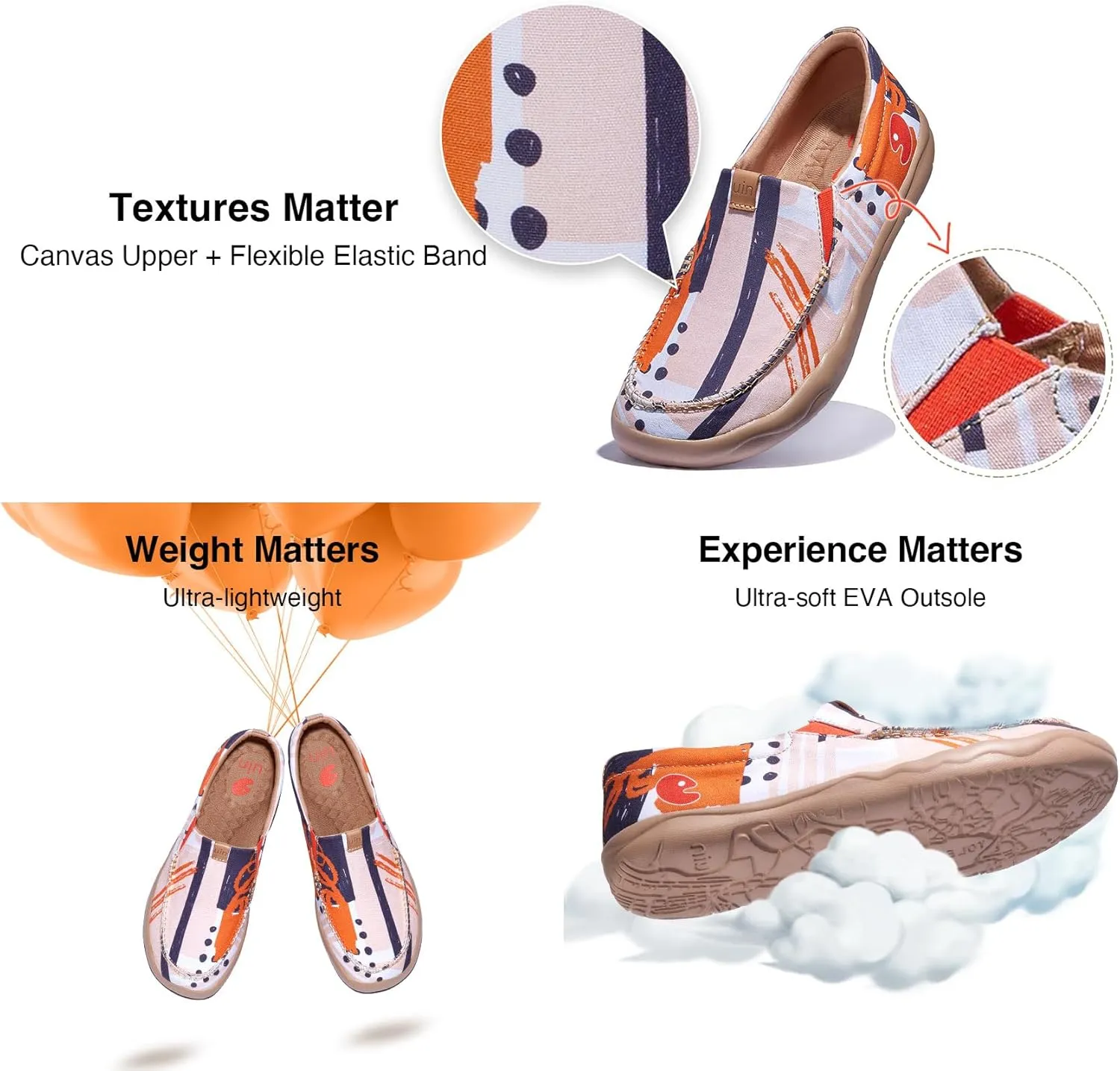 UIN Women's Art Travel Shoes Slip On Casual Loafers Lightweight Comfort Fashion Sneaker Nerja