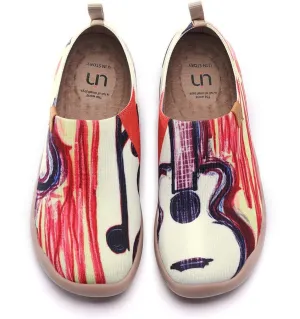 UIN Women's Slip On Sneakers Casual Loafers Knitted Art Painted Comfort Soft Walking Shoes