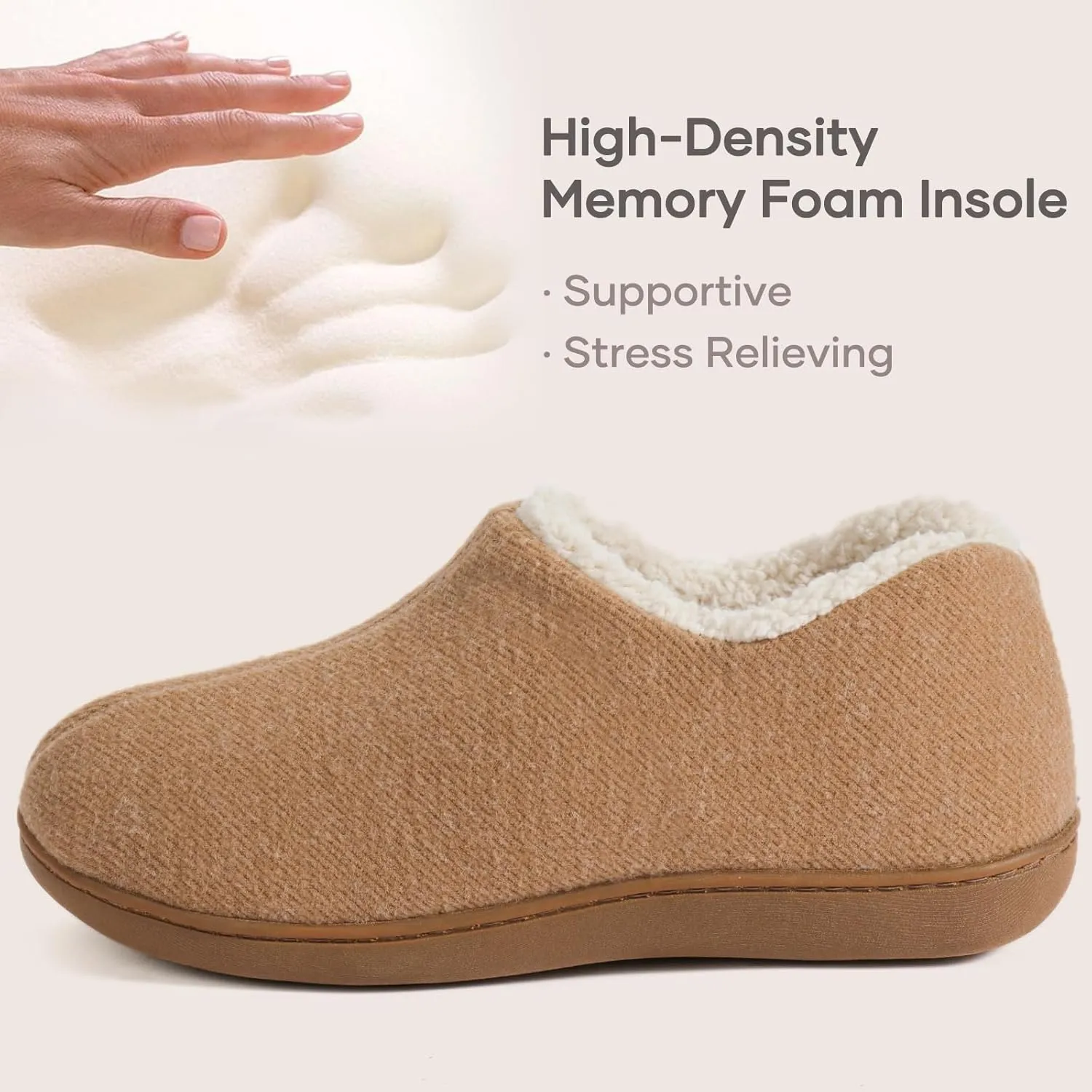 ULTRAIDEAS Women's Indoor Loafer House Slippers with Memory Foam, Ladies Warm Closed Back House Shoes with Non-Slip Outdoor Rubber Sole