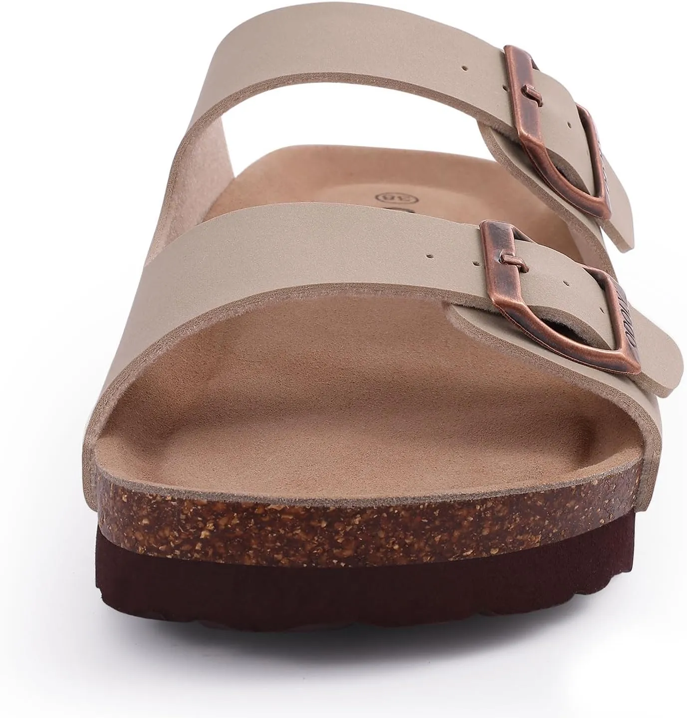 Unisex Cork Footbed Slide Sandal, Arch Support Summer Outdoor Sandals with Adjustable Buckle for Women and Men