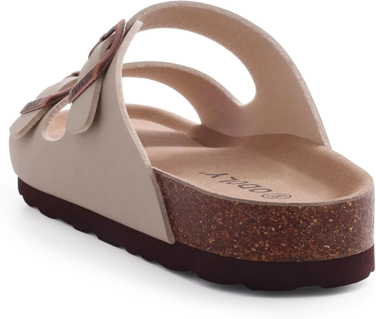 Unisex Cork Footbed Slide Sandal, Arch Support Summer Outdoor Sandals with Adjustable Buckle for Women and Men