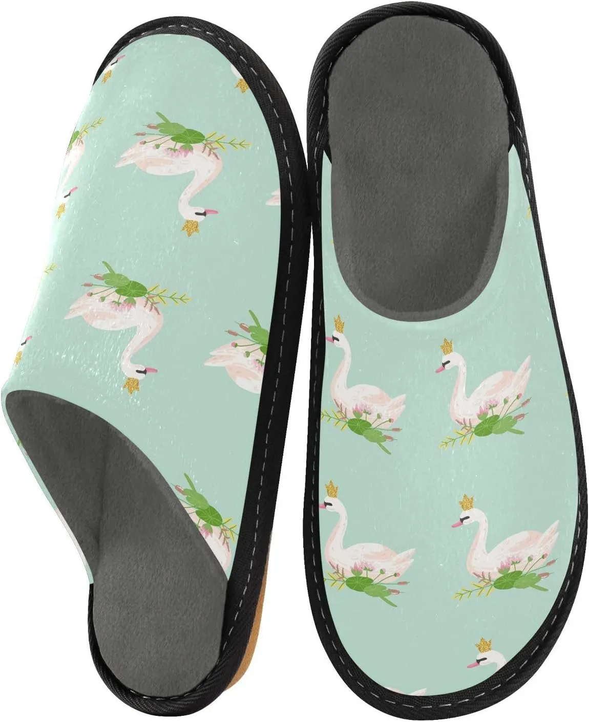 Unisex Fuzzy Foam Slippers Non-Skid Slip-on Soft Warm Sole Fleece Shoes 4-11