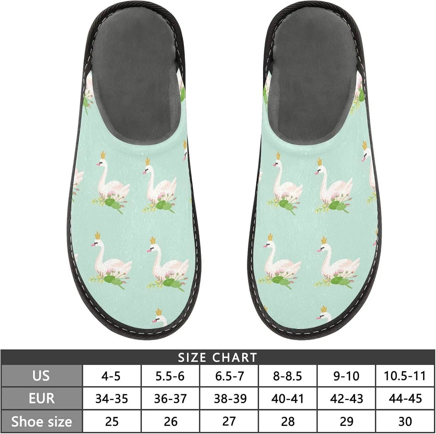 Unisex Fuzzy Foam Slippers Non-Skid Slip-on Soft Warm Sole Fleece Shoes 4-11