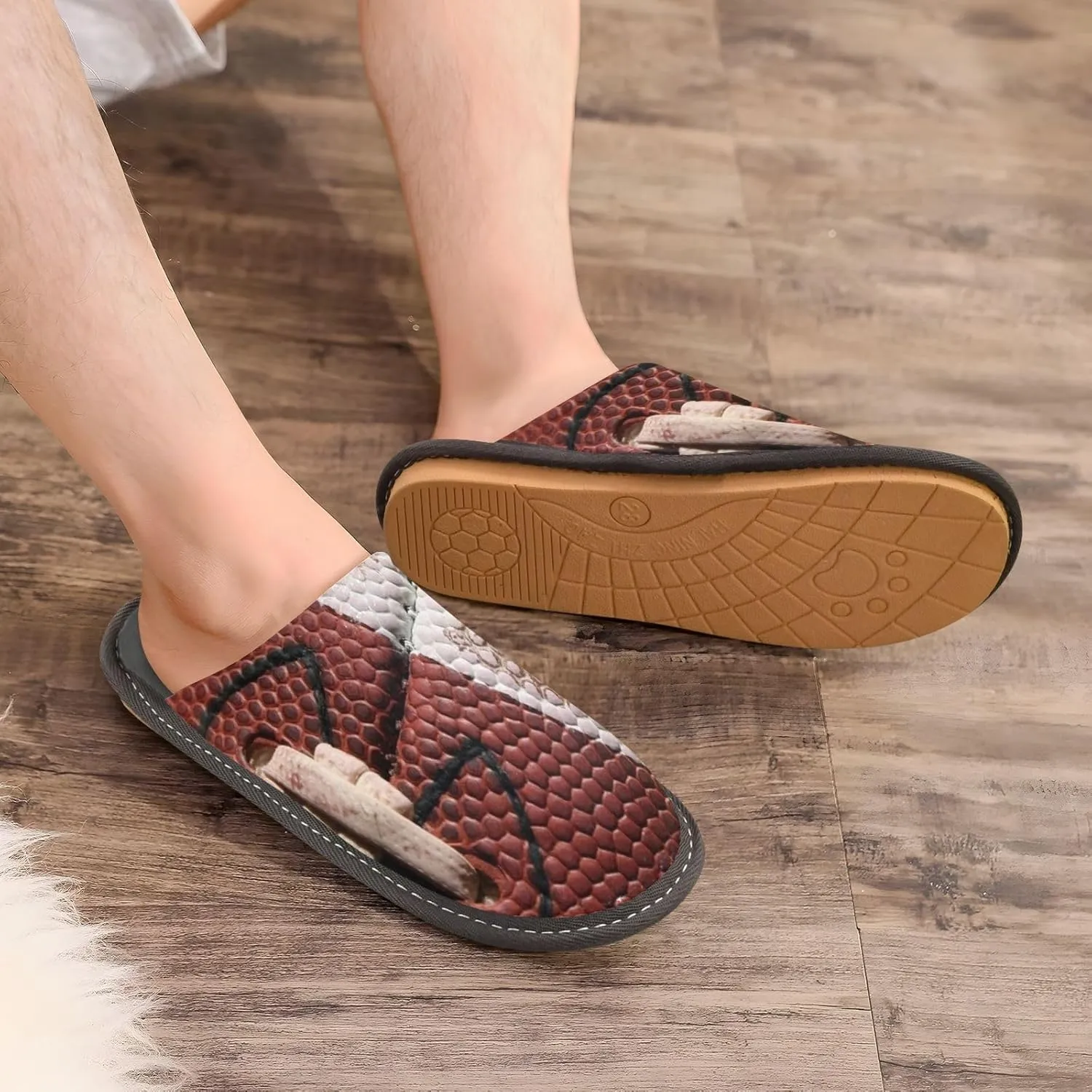 Unisex Fuzzy Foam Slippers Non-Skid Slip-on Soft Warm Sole Fleece Shoes 4-11