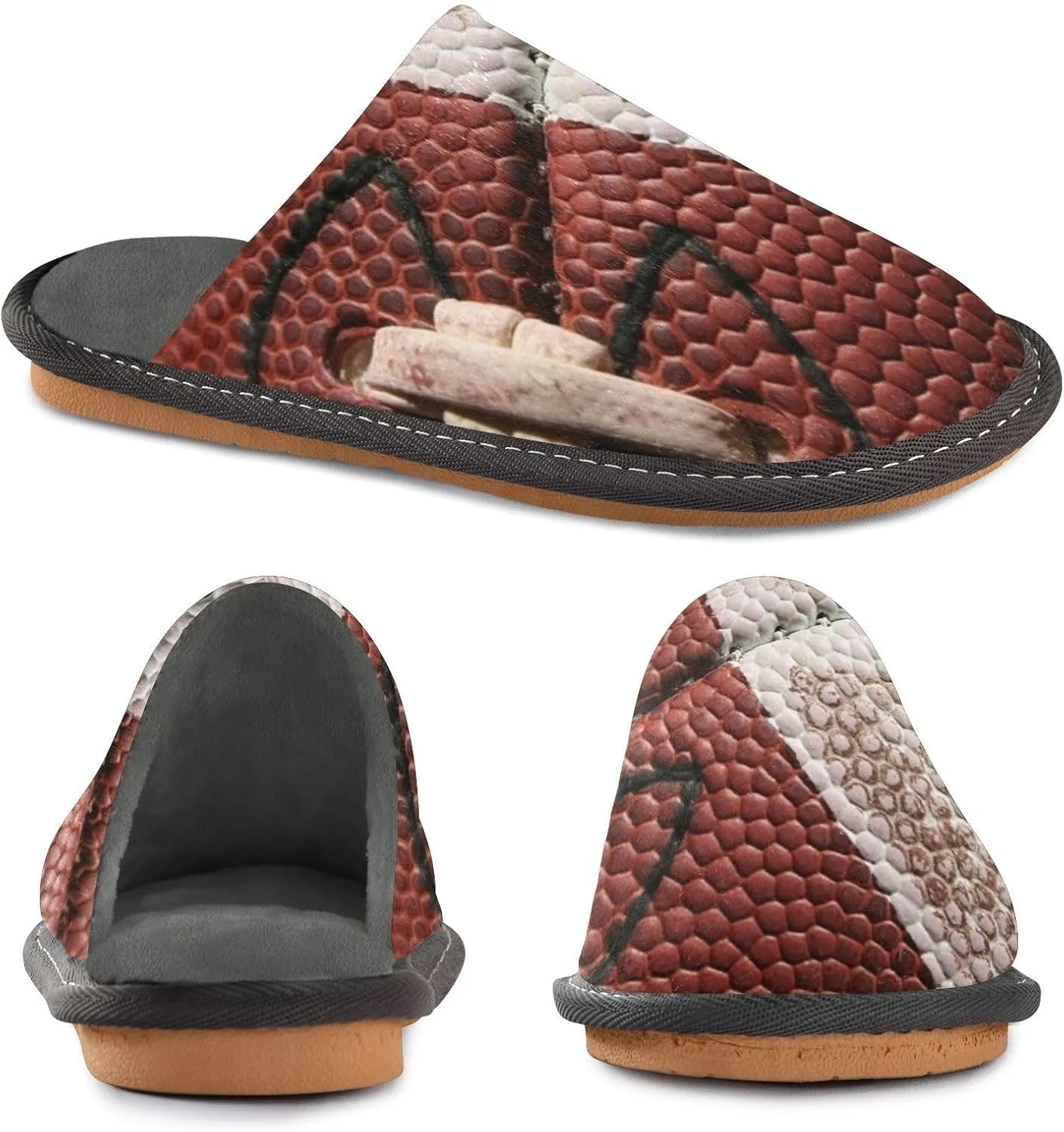 Unisex Fuzzy Foam Slippers Non-Skid Slip-on Soft Warm Sole Fleece Shoes 4-11