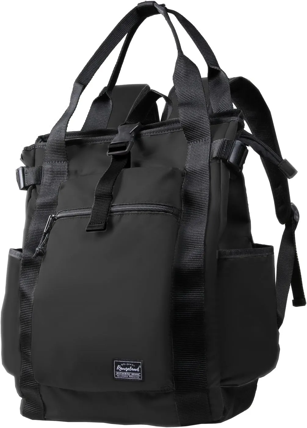 Unisex Laptop Tote Backpack Convertible Lightweight Durable Stylish Everyday Shoulder Tote bag Backpack with Water Bottle Pocket Work Travel, Black