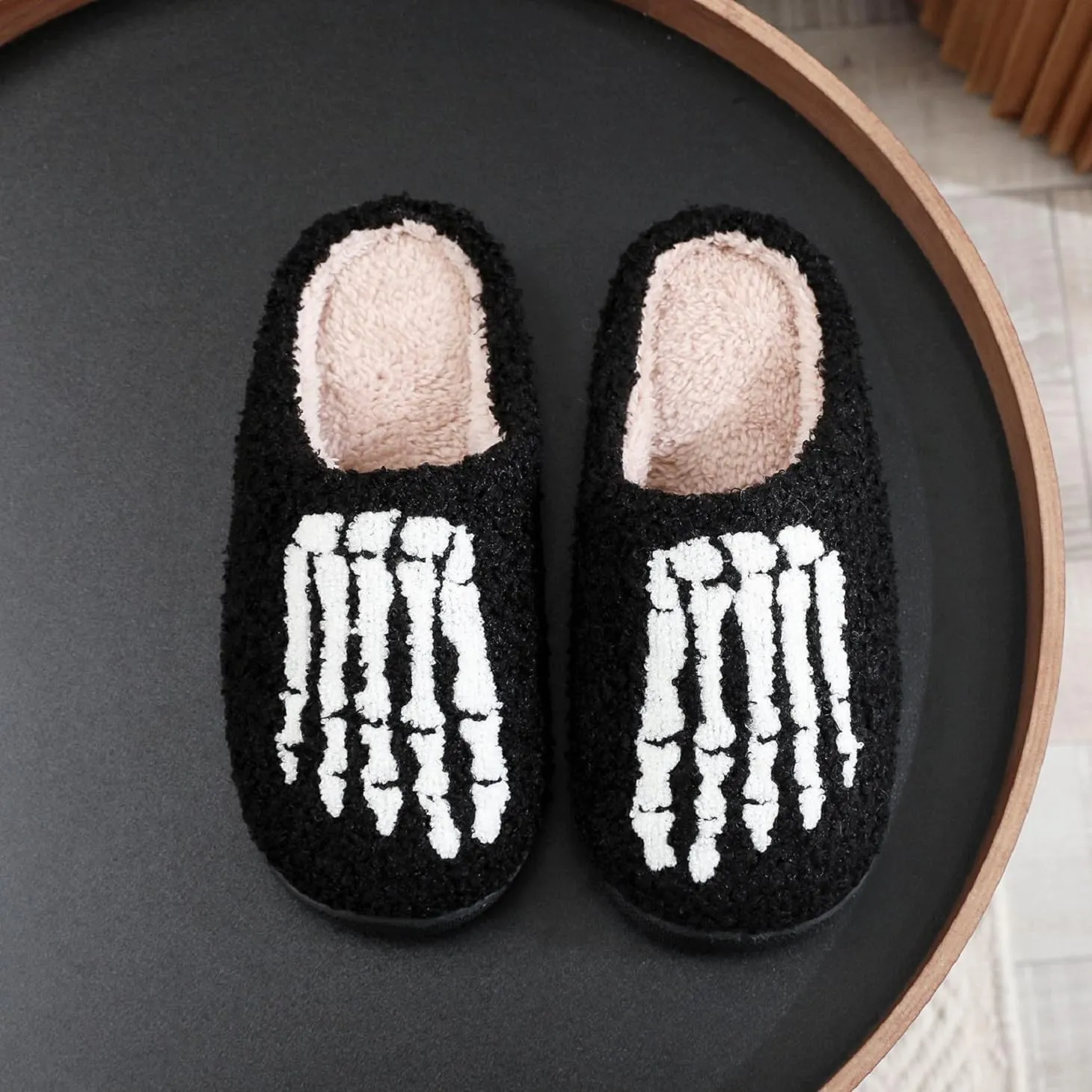 Unisex Leopard Print Happy Face Slippers - Retro Memory Foam Soft Plush Non-Slip Home Shoes