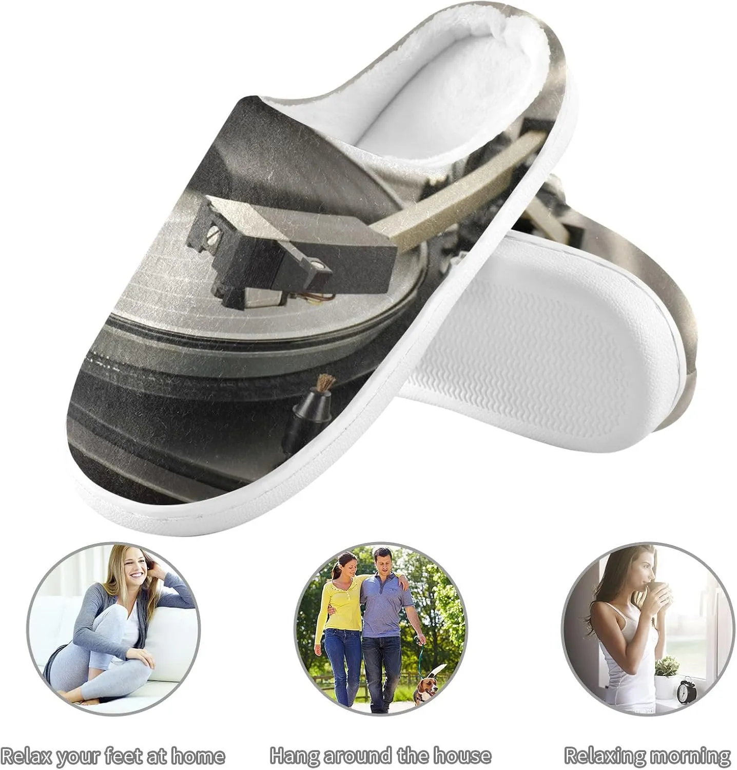 Unisex Memory Foam Slippers Non-Skid Slip-on Soft Warm Sole Fleece Shoes 6-17