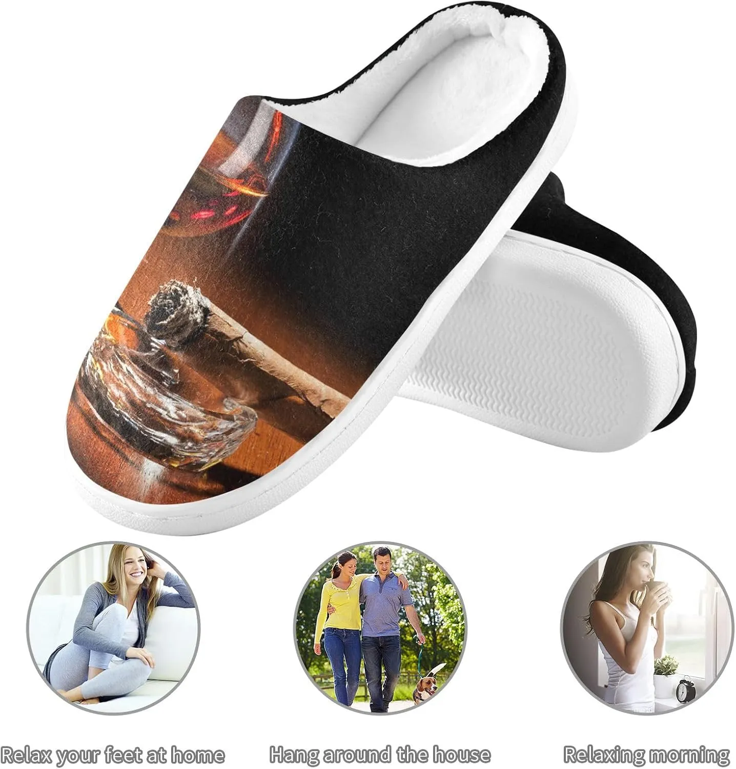 Unisex Memory Foam Slippers Non-Skid Slip-on Soft Warm Sole Fleece Shoes 6-17