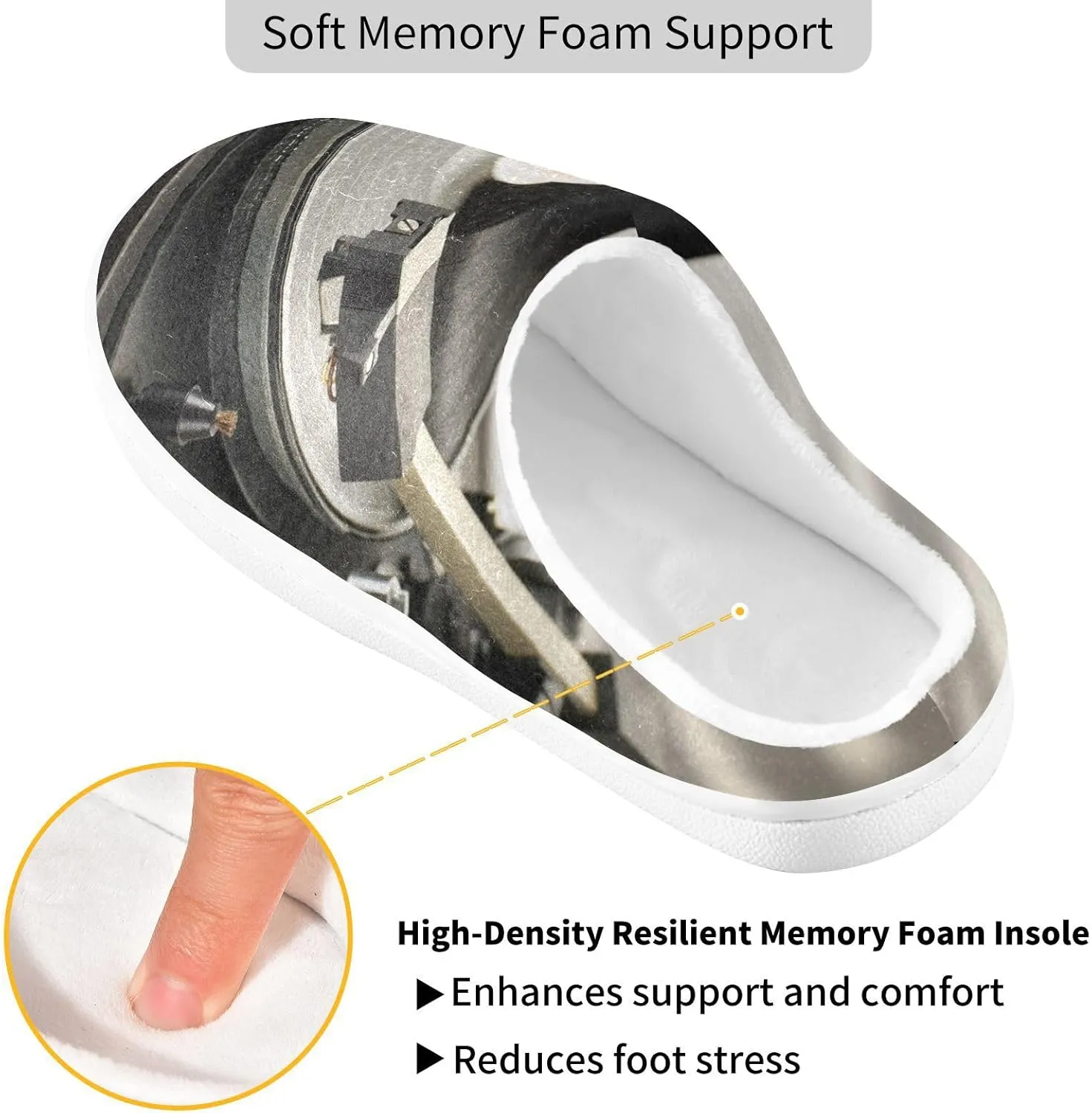 Unisex Memory Foam Slippers Non-Skid Slip-on Soft Warm Sole Fleece Shoes 6-17