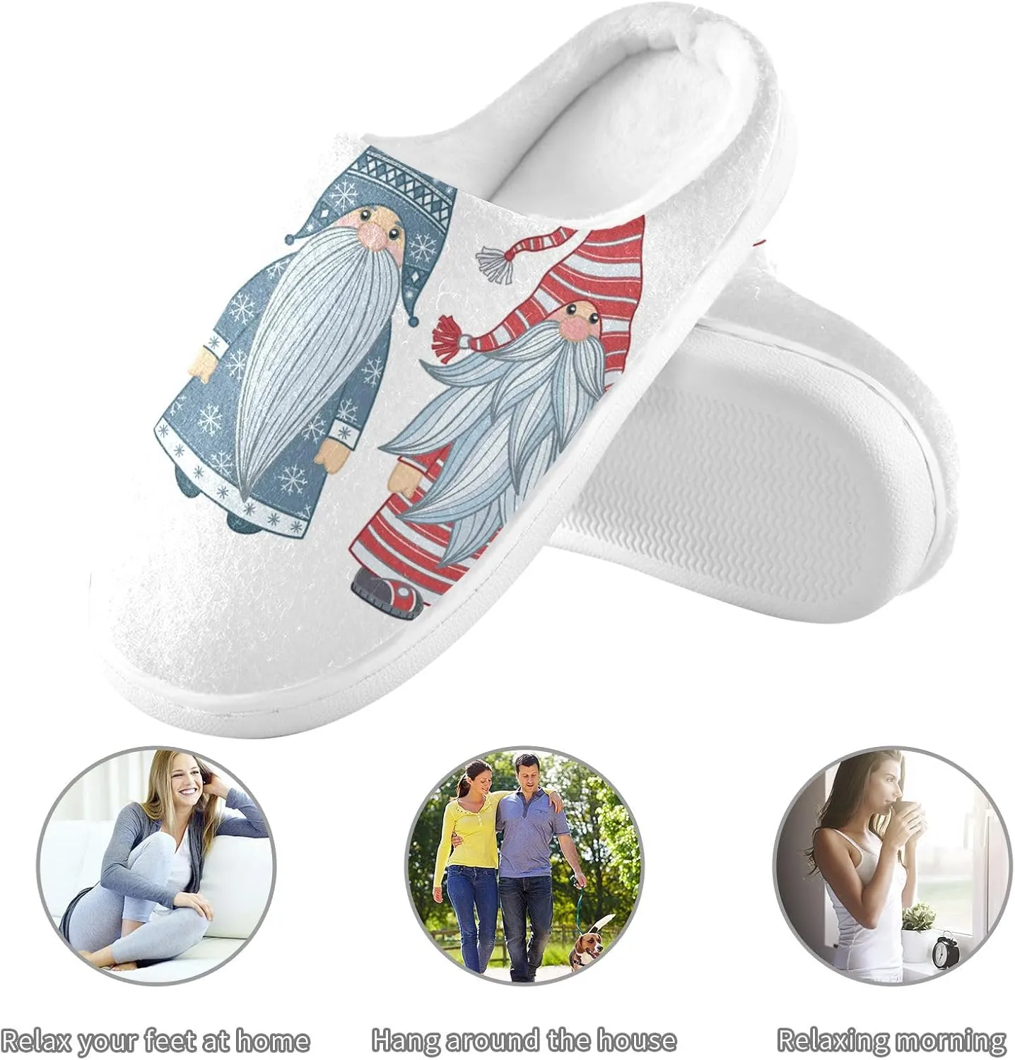 Unisex Memory Foam Slippers Non-Skid Slip-on Soft Warm Sole Fleece Shoes 6-17