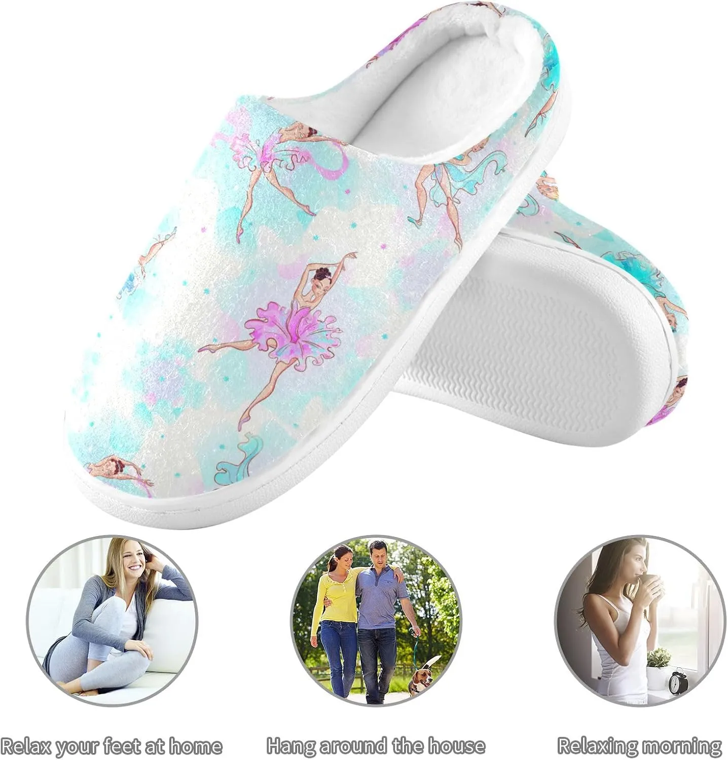 Unisex Memory Foam Slippers Non-Skid Slip-on Soft Warm Sole Fleece Shoes 6-17