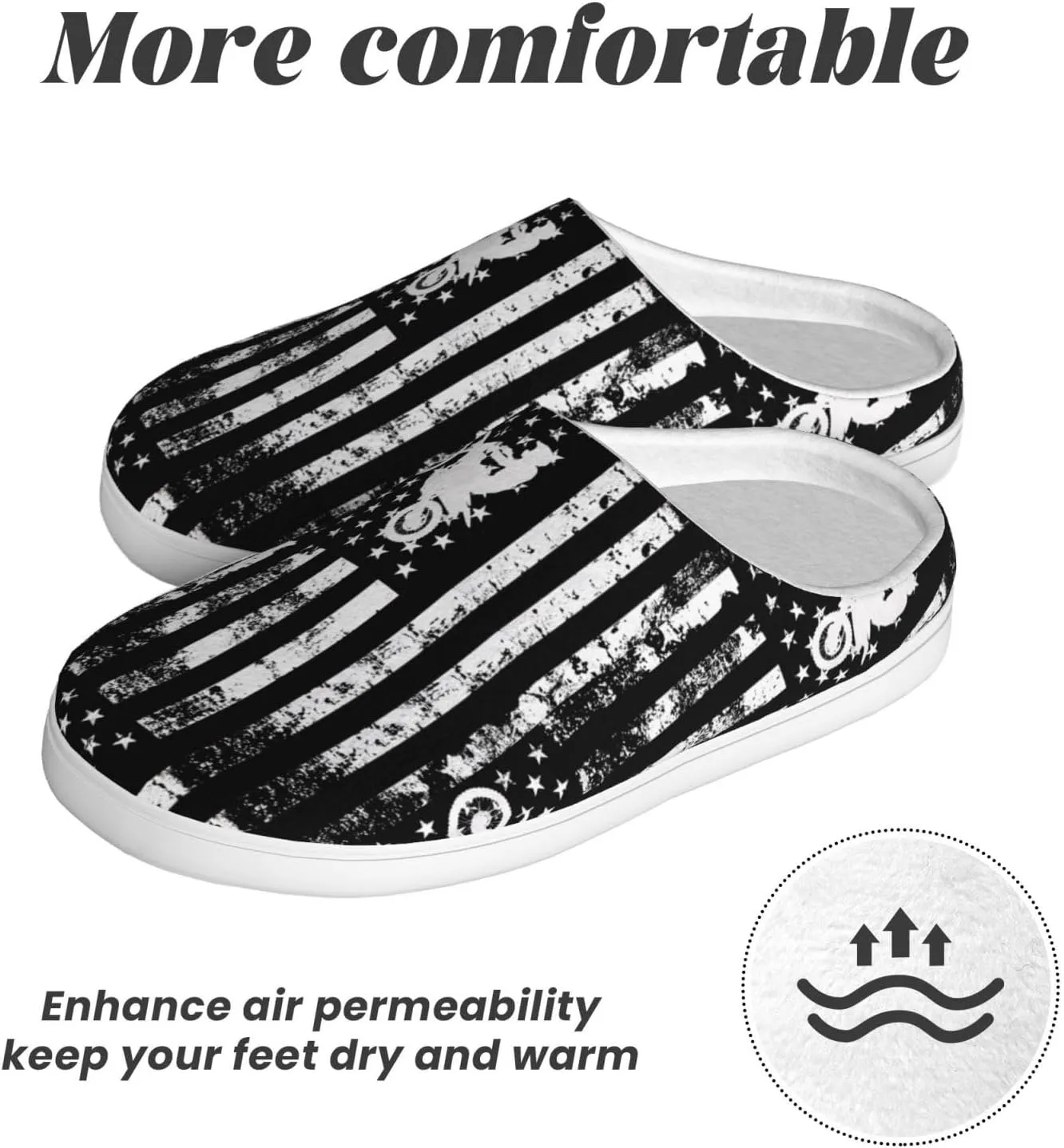 Unisex Slippers Winter Warm Non-Slip Fluffy Slippers Slip-On Plush Slippers House Slippers For Women Men Shoes Gifts