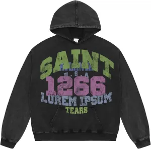 Unisex Vintage Letter Print Hoodies Oversized Washed To Make Old 400g High Weight Wool Hoodies