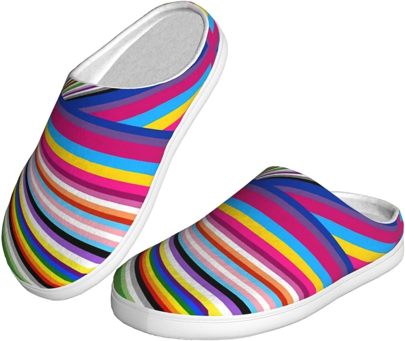 Unisex Warm Slippers Non-Slip Winter Fluffy Slippers Slip-On Plush Slippers Bedroom Slippers House Shoes For Men Women