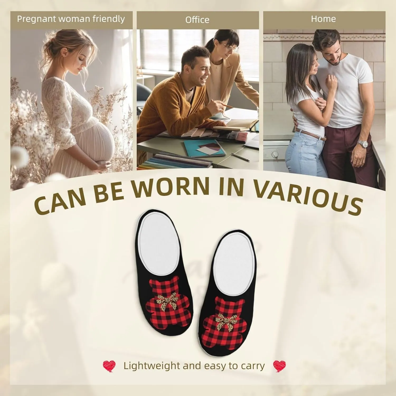 Unisex Warm Slippers Non-Slip Winter Fluffy Slippers Slip-On Plush Slippers Bedroom Slippers House Shoes For Men Women