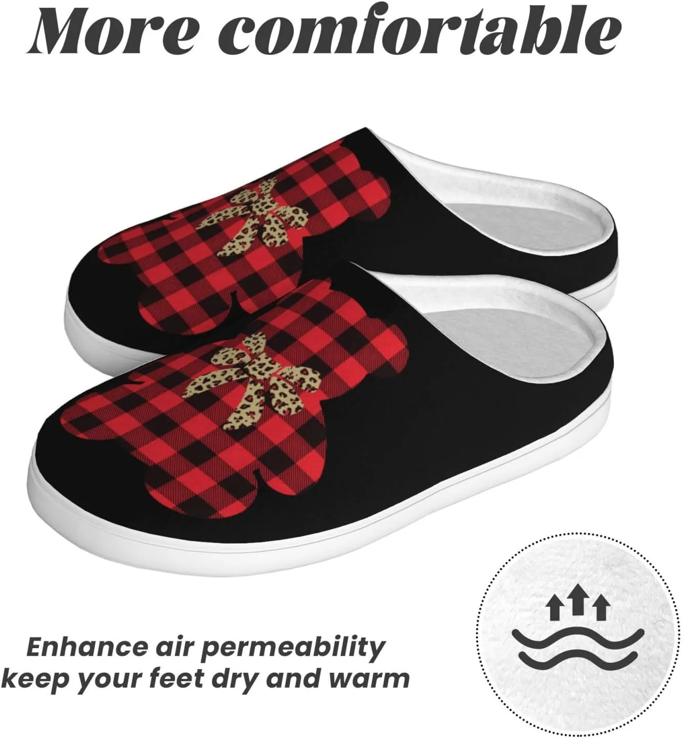 Unisex Warm Slippers Non-Slip Winter Fluffy Slippers Slip-On Plush Slippers Bedroom Slippers House Shoes For Men Women