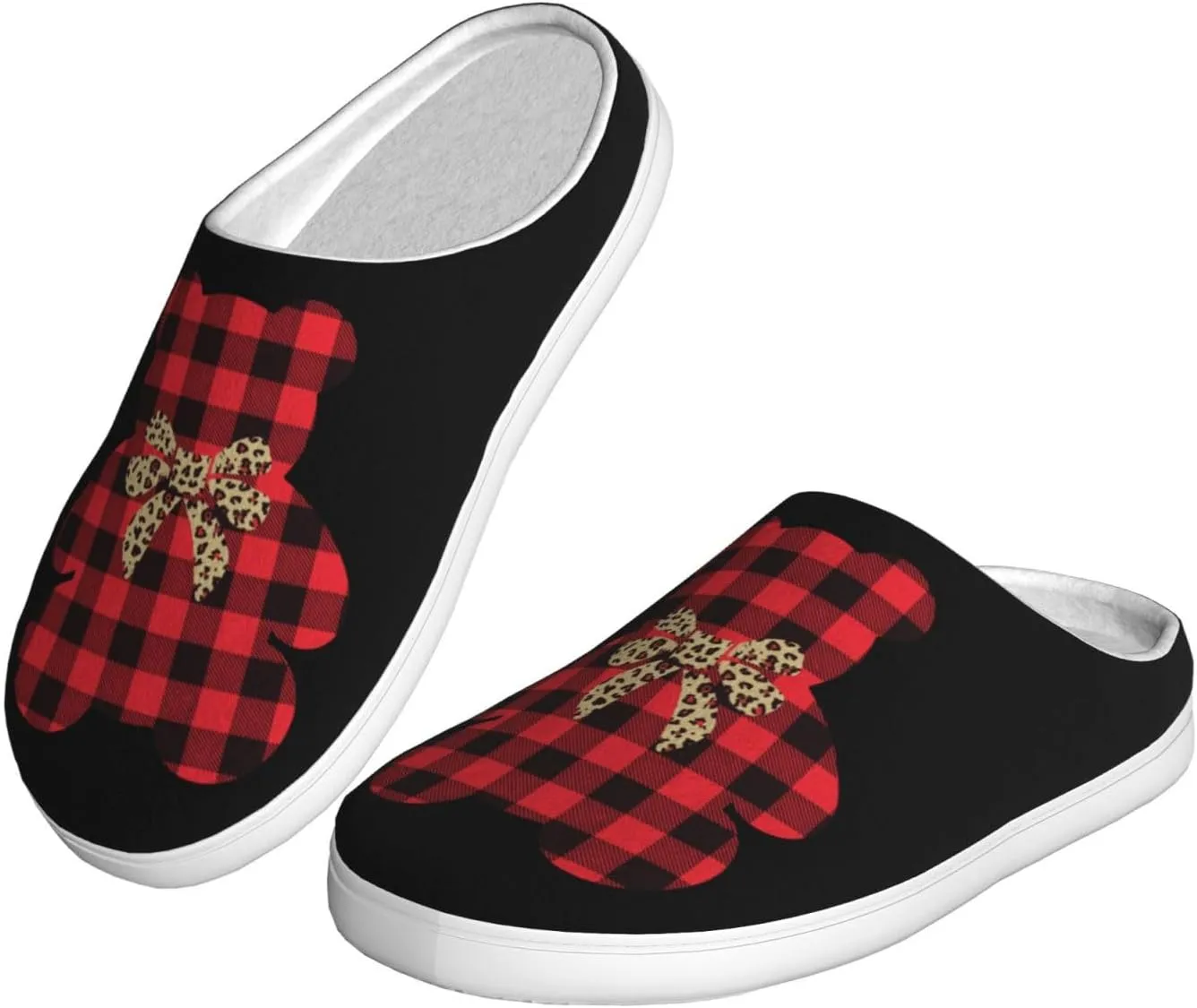 Unisex Warm Slippers Non-Slip Winter Fluffy Slippers Slip-On Plush Slippers Bedroom Slippers House Shoes For Men Women