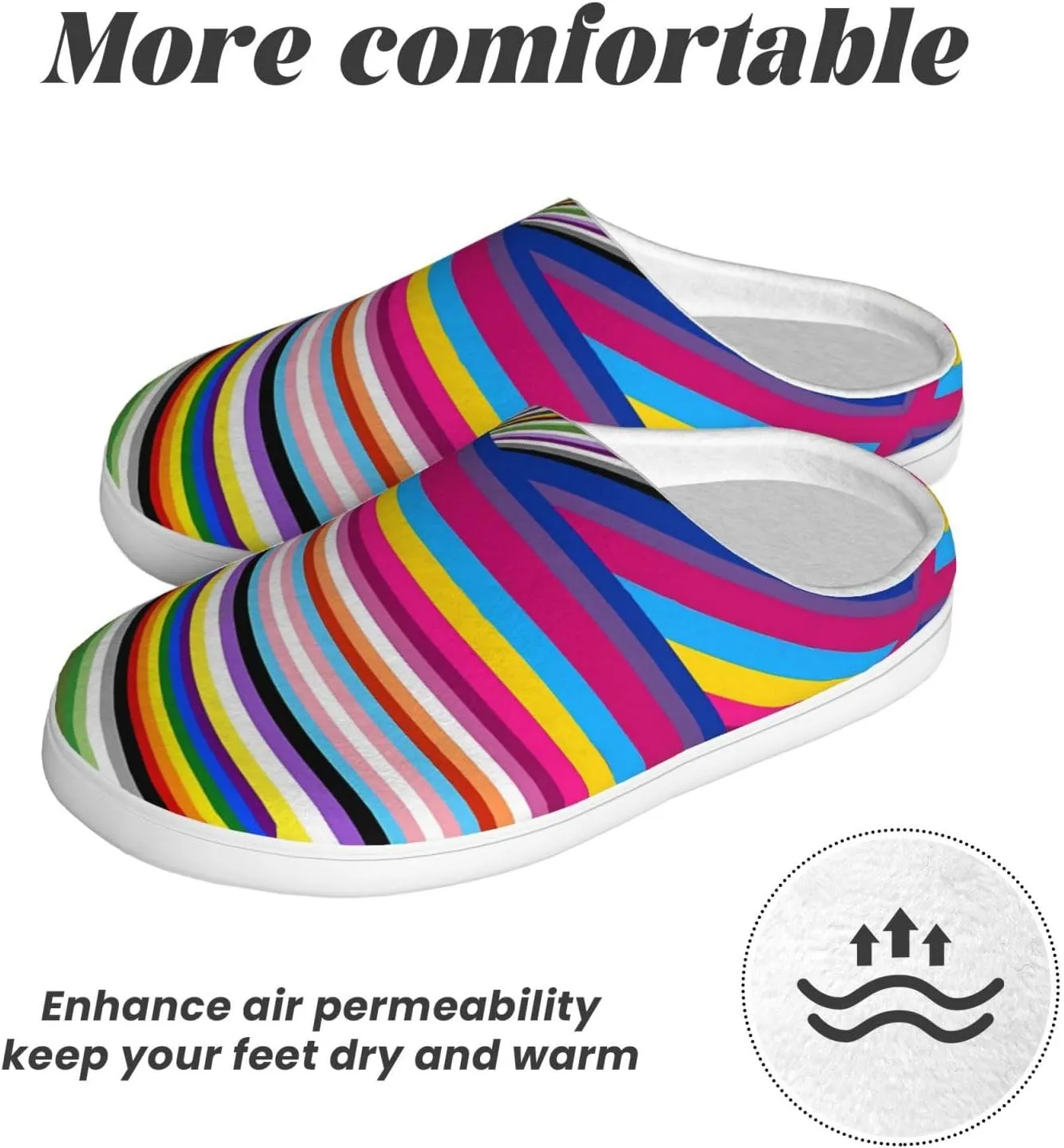 Unisex Warm Slippers Non-Slip Winter Fluffy Slippers Slip-On Plush Slippers Bedroom Slippers House Shoes For Men Women