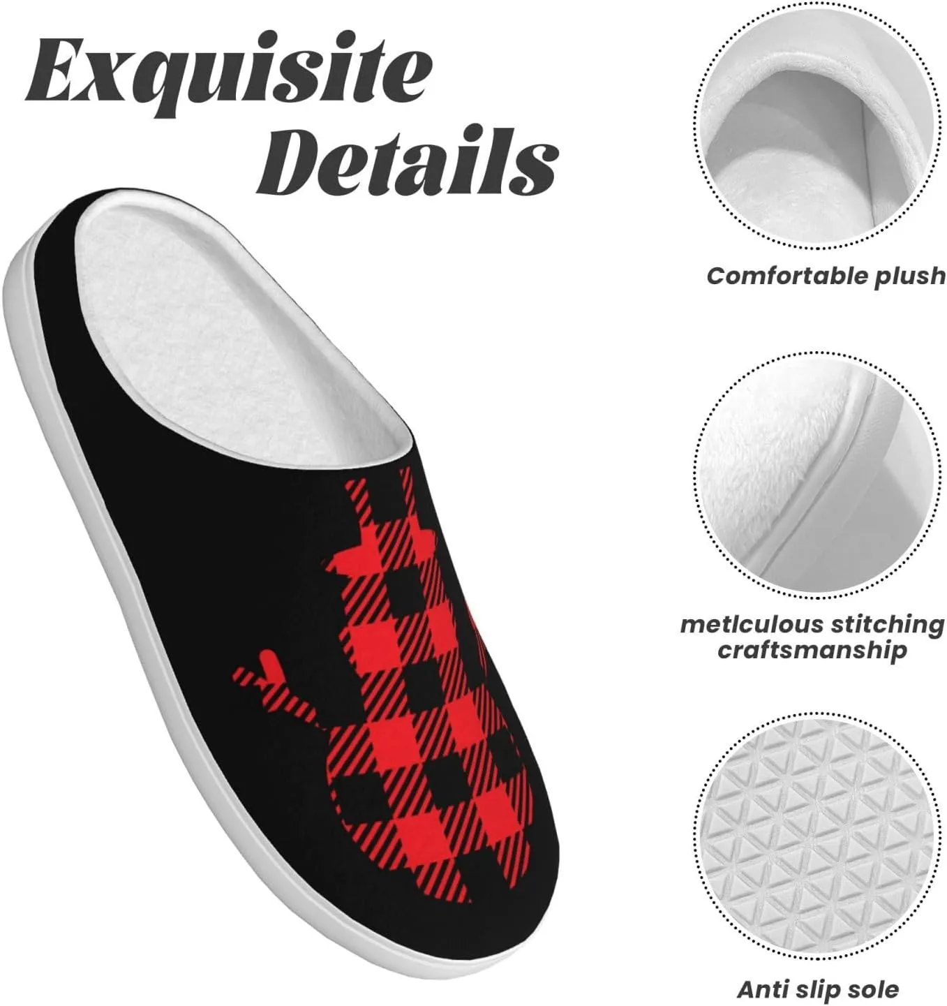 Unisex Warm Slippers Non-Slip Winter Fluffy Slippers Slip-On Plush Slippers Bedroom Slippers House Shoes For Men Women