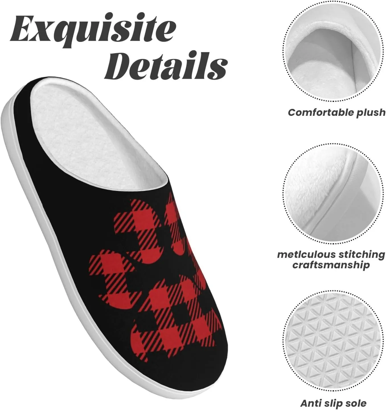 Unisex Warm Slippers Non-Slip Winter Fluffy Slippers Slip-On Plush Slippers Bedroom Slippers House Shoes For Men Women