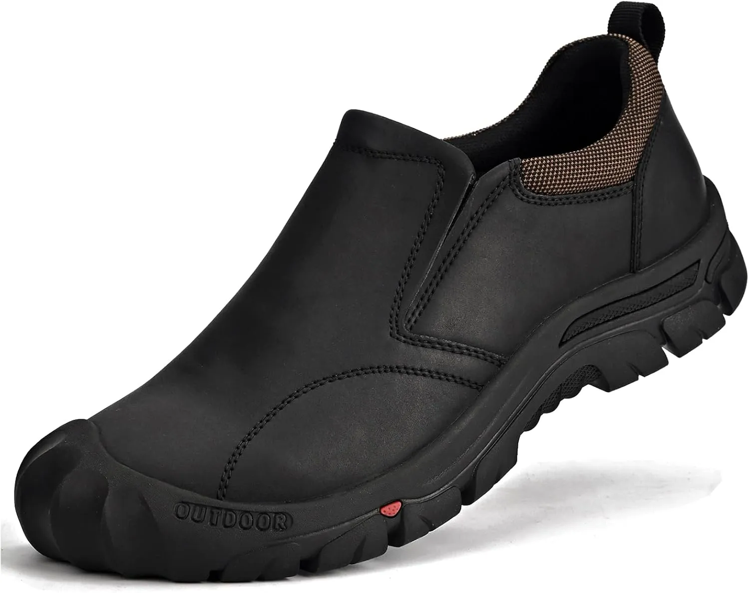 UPIShi Men's Waterproof Slip On Leather Hiking Outdoor Walking Casual Loafers Work Shoes