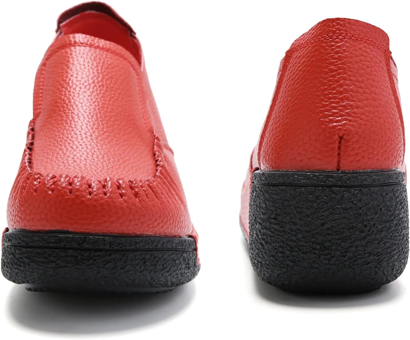 UZB Women's Slip On Loafer Leather Comfort Casual Platform Shoes