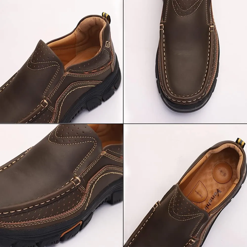 Venshine Mens Casual Slip On Loafers Shoes Walking Dress Leather Shoes