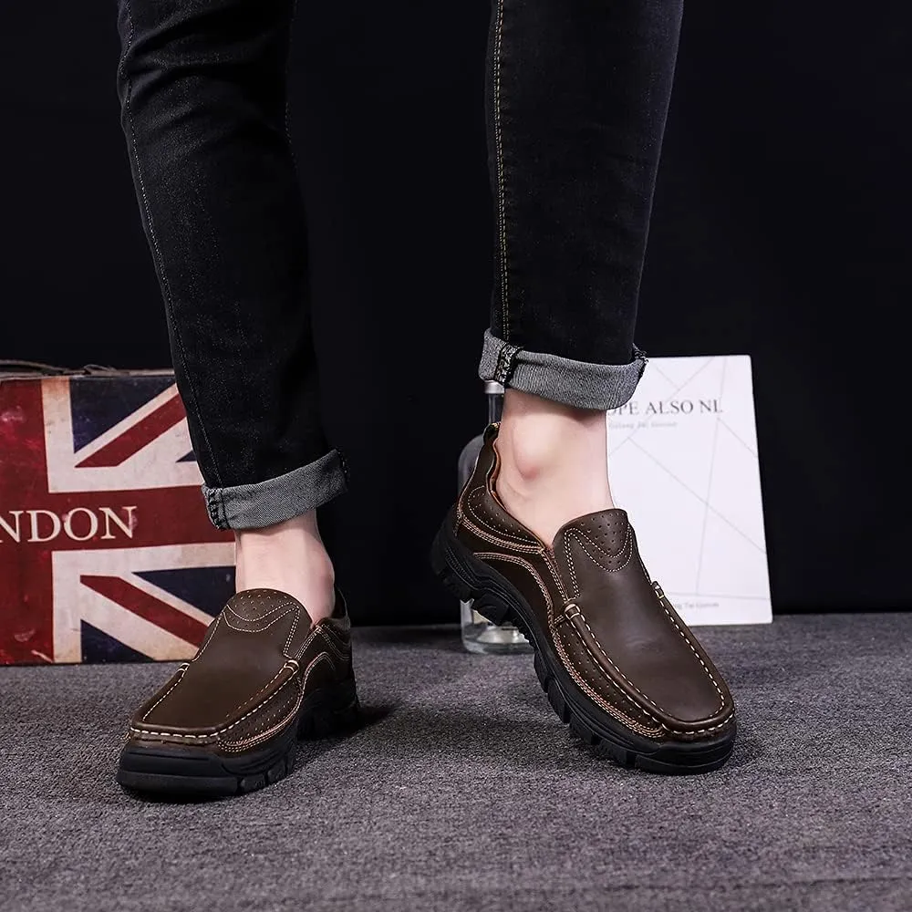 Venshine Mens Casual Slip On Loafers Shoes Walking Dress Leather Shoes