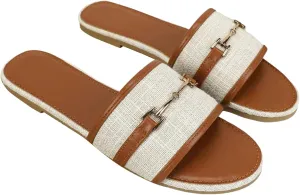 Verdusa Women's Open Toe Slides Single Band Slip On Flat Sandals Summer Shoes