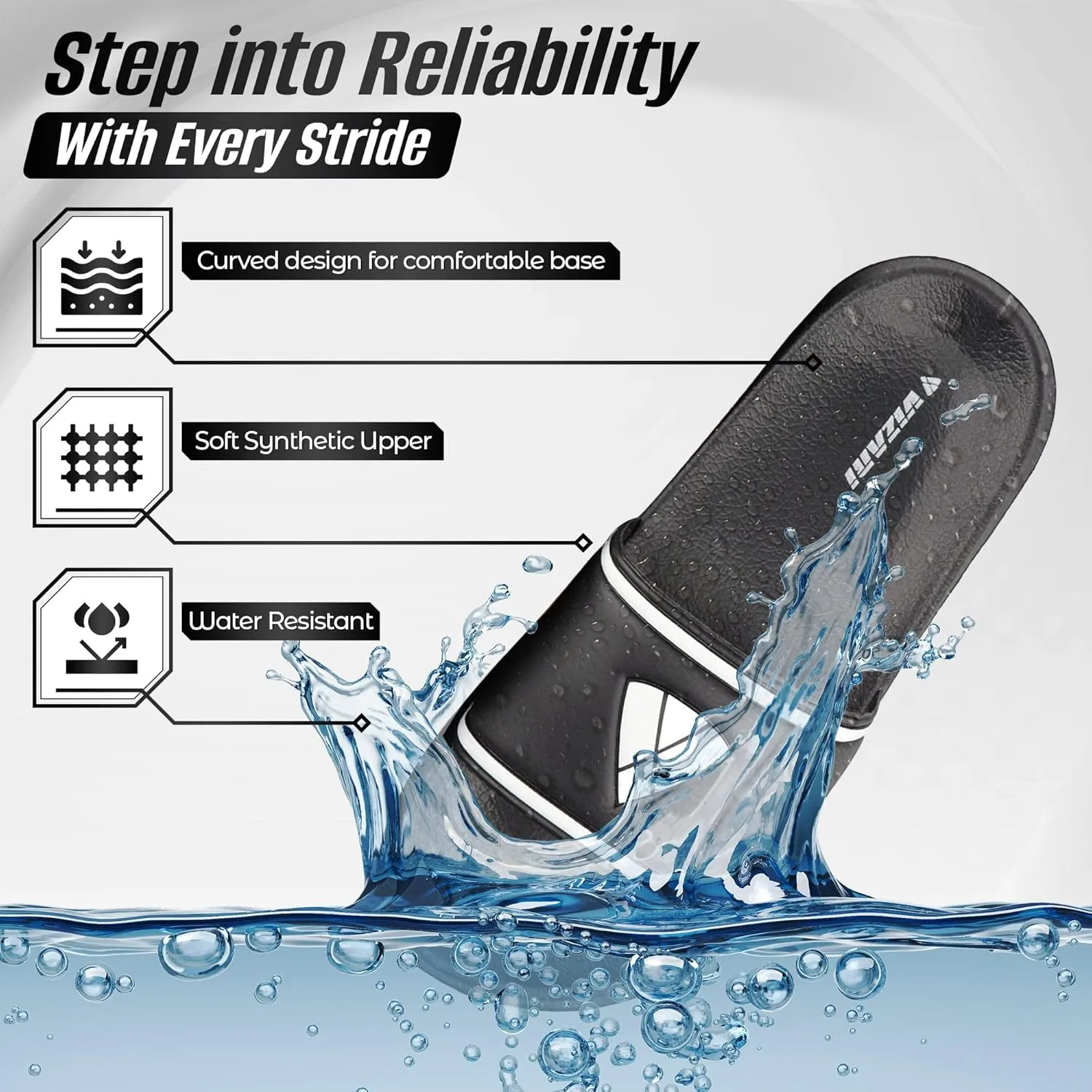 Vizari Adult Soccer Slide Sandals for Comfort and Convenience | Adult Sandals for Post-Game Recovery | Enjoy Casual Wear and Lightweight Feel with Men Flip Flops and Women Sandal