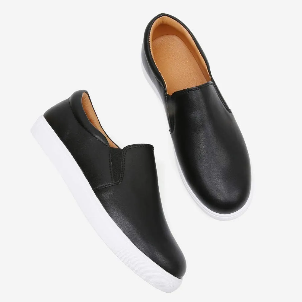 VOCNTVY Womens Loafers Comfort Casual Quilted Leather Slip On Sneakers