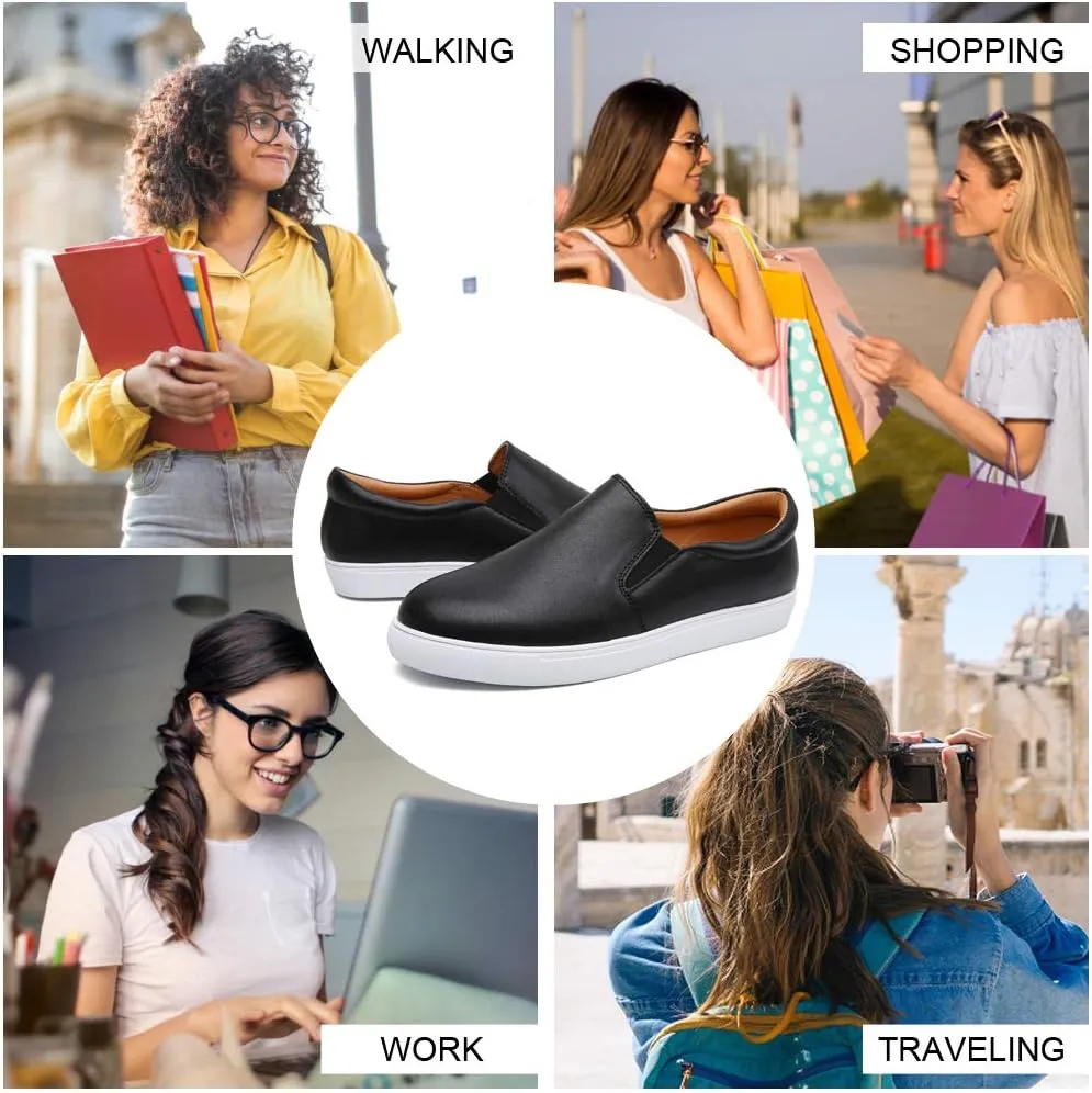 VOCNTVY Womens Loafers Comfort Casual Quilted Leather Slip On Sneakers