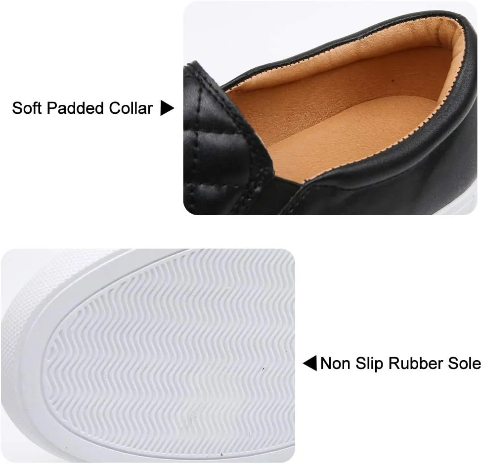 VOCNTVY Womens Loafers Comfort Casual Quilted Leather Slip On Sneakers