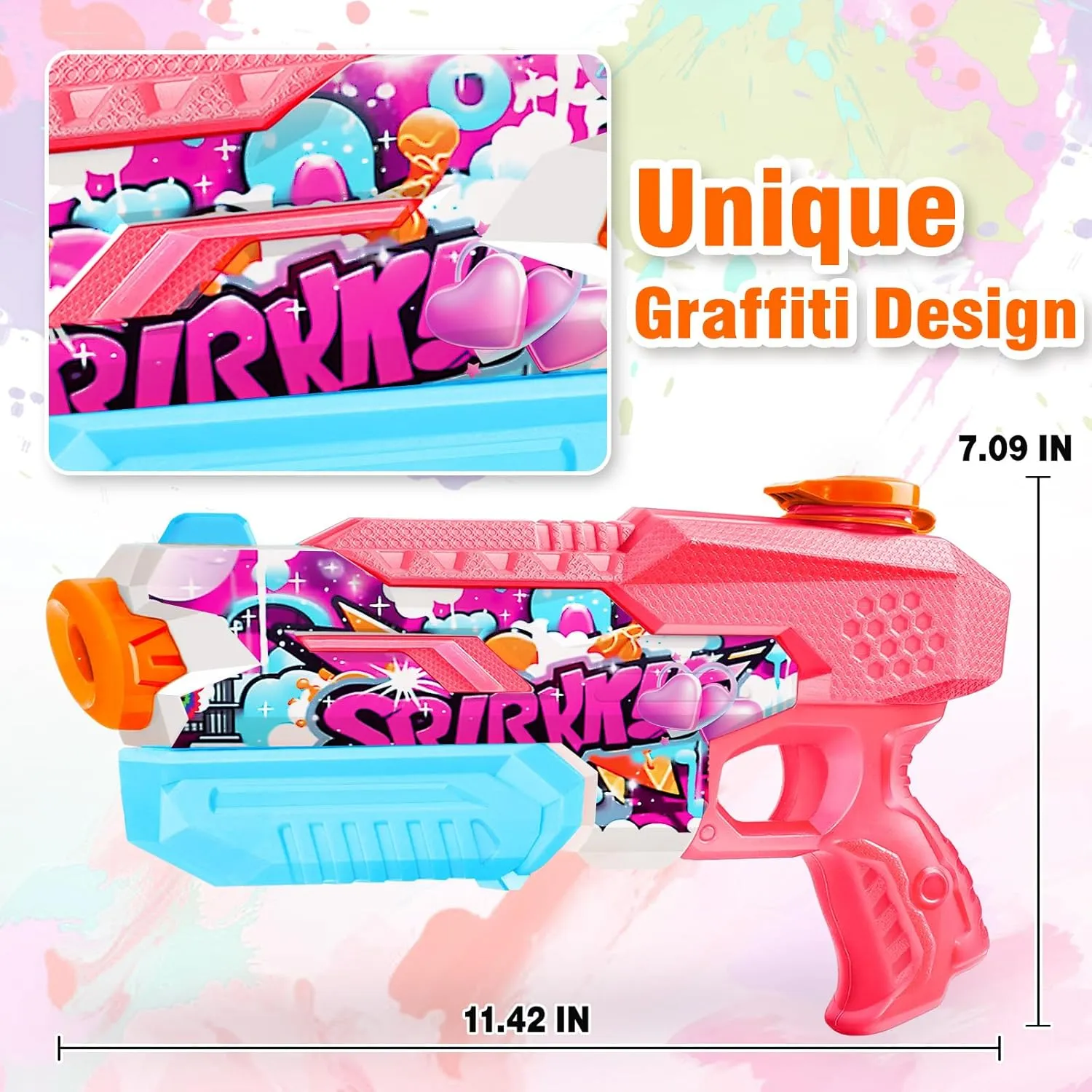 Water Gun for Adults Kids: 600CC 4 Pack Squirt Blasters Super Water Guns for Adults Kids,Water Gun Outdoor Toys High Capacity Summer Soaker for Swimming Pool Beach Fighting, Long Shooting Distance