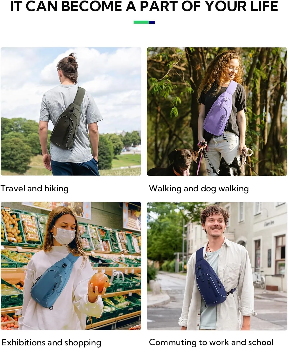 WATERFLY Crossbody Sling Backpack Sling Bag: Small and Stylish Design for Hiking Travel and Everyday Use