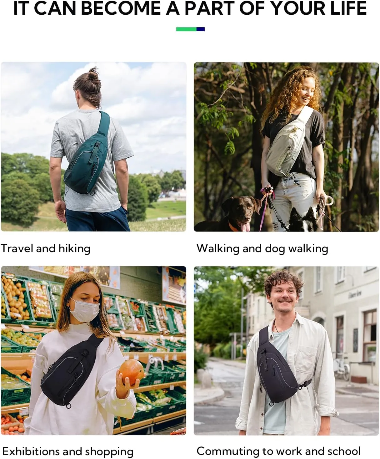WATERFLY Crossbody Sling Backpack Sling Bag: Small and Stylish Design for Hiking Travel and Everyday Use