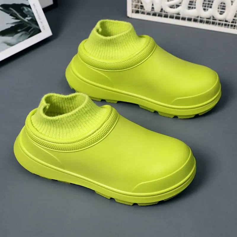 Waterproof cotton slippers for women in winter indoor home furnishing warm outdoor non-slip cotton shoes for men in winter