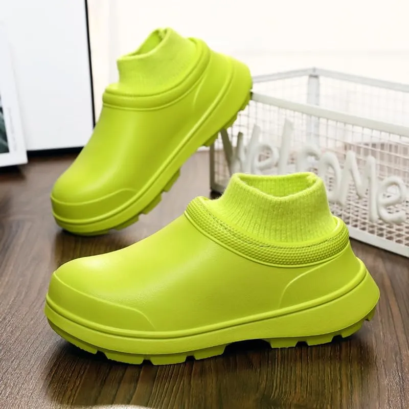 Waterproof cotton slippers for women in winter indoor home furnishing warm outdoor non-slip cotton shoes for men in winter