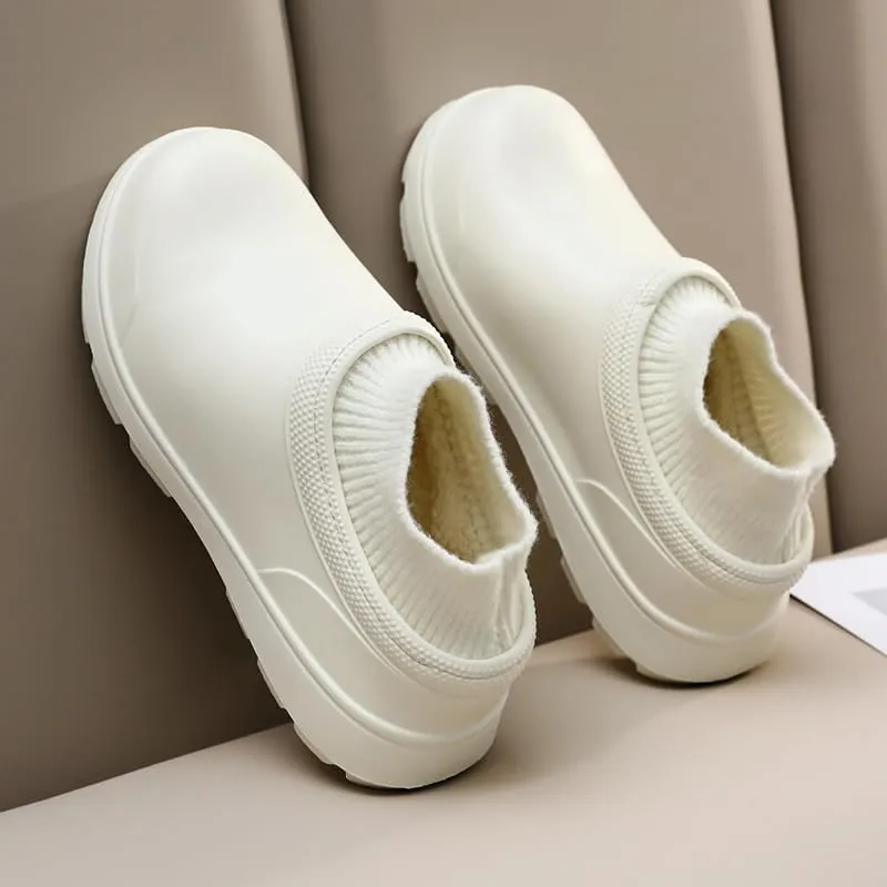 Waterproof cotton slippers for women in winter indoor home furnishing warm outdoor non-slip cotton shoes for men in winter
