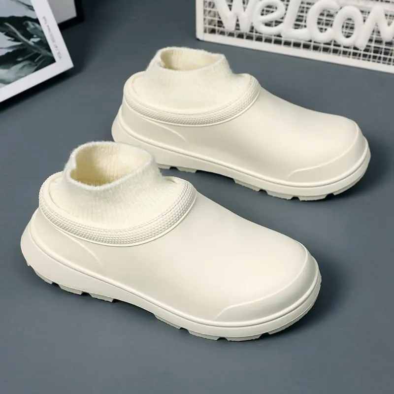 Waterproof cotton slippers for women in winter indoor home furnishing warm outdoor non-slip cotton shoes for men in winter